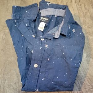 BOYS OSHKOSH B'GOSH SIZE 14 ASTRONAUT DRESS SHIRT - GUC